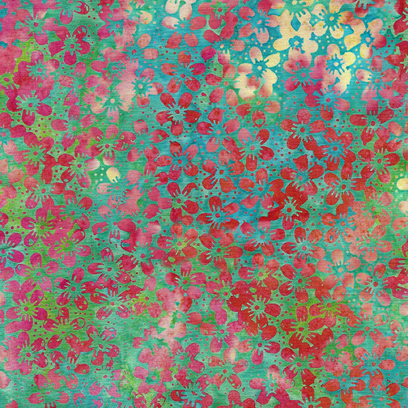 Pin Dot Floral - 112330965 Mini Floral-Teal Chameleon