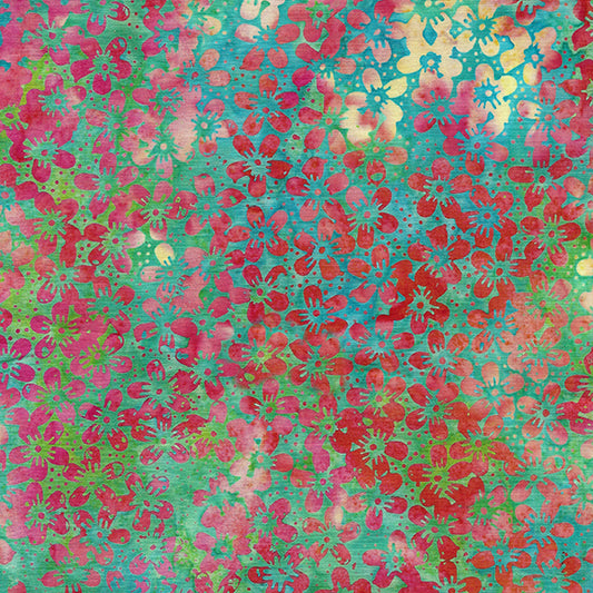 Pin Dot Floral - 112330965 Mini Floral-Teal Chameleon