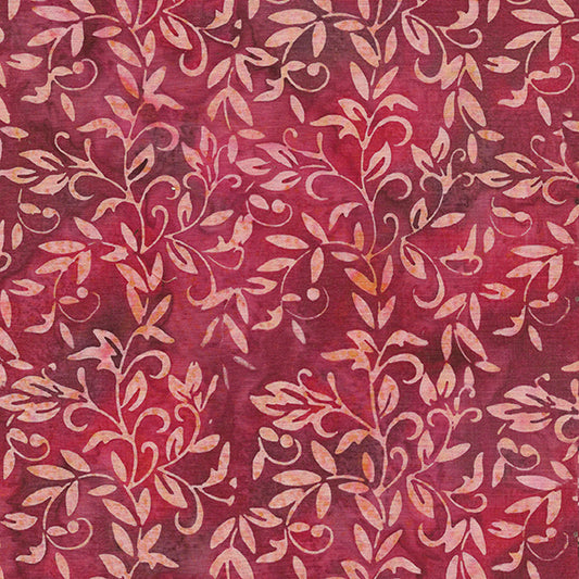 Morris Tiles - Small Leaf-Multi Purple Peach Rhapsody