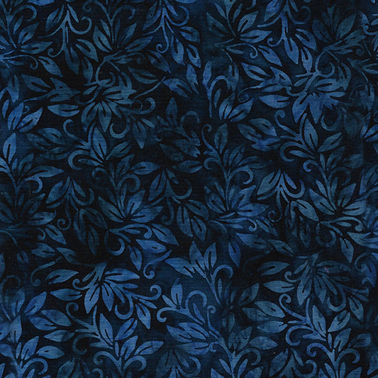 Playful Posies - Leaf Swirl-Blue Navy