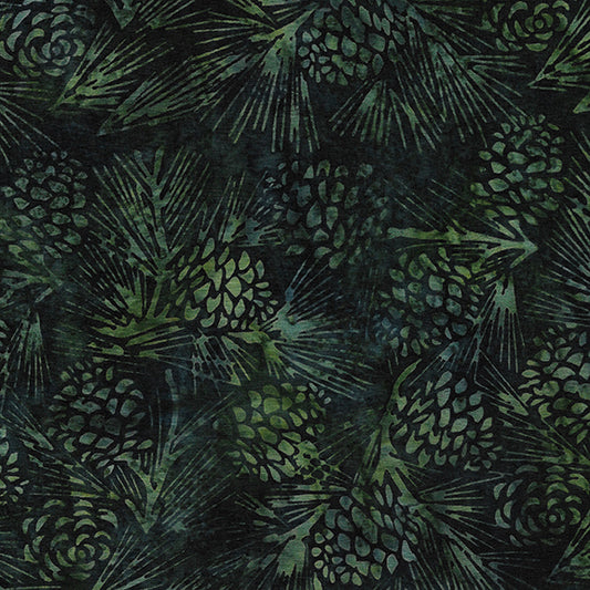 Island Batik Pinecone - Dark Teal - Napa Valley