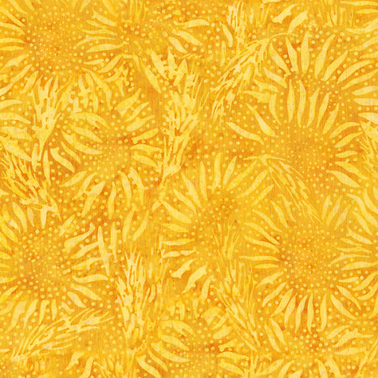 Large Wheat Sunflower-Butter - Garden Gems by Island Batik