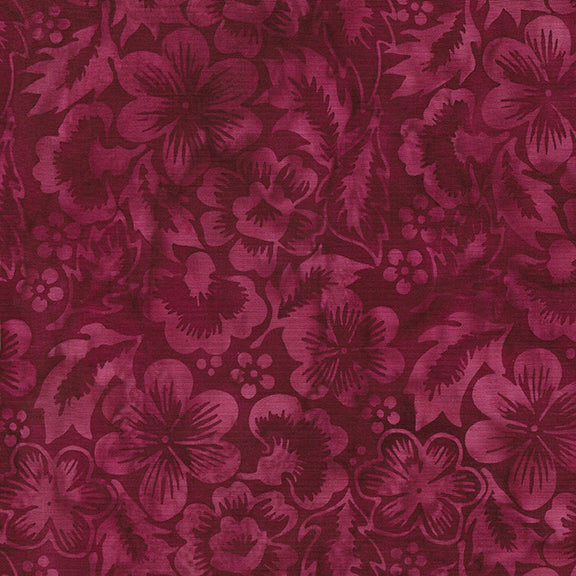 Woodblock Bouquets - Mixed Floral-Magenta 122158340