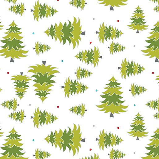 A Cozy Winter - Tossed Pines White