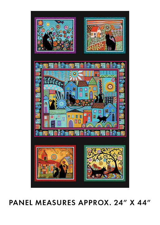 Folktown Cat Panel MultiColor