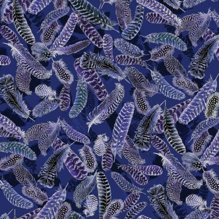 Gilded Feathers  Cobalt Blue 14034M-57