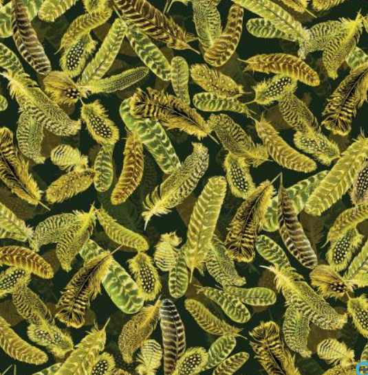 Gilded Feathers Teal Green 14034M-45
