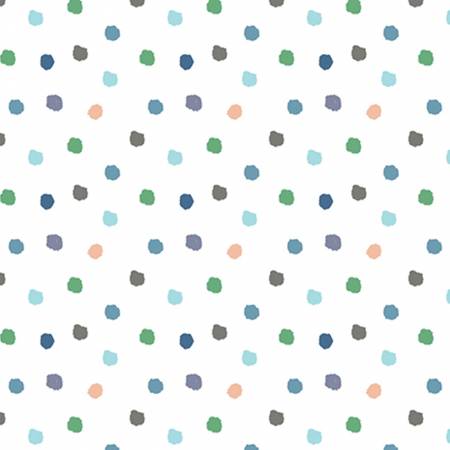 Baby Dino Comfort Flannel - Dino Spots White