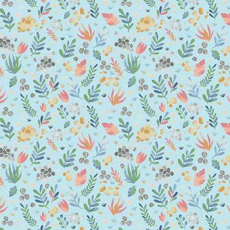 Baby Dino Comfort Flannel - Little Landscape Aqua