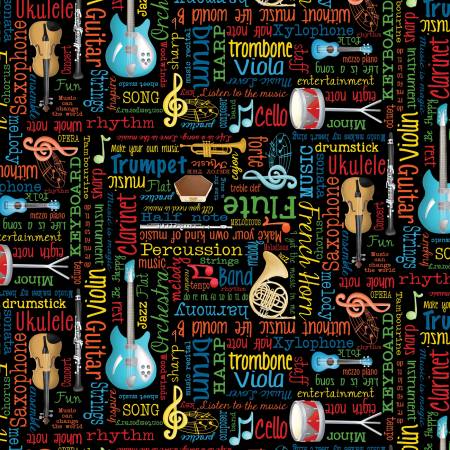 Making Music - Musical Words Black