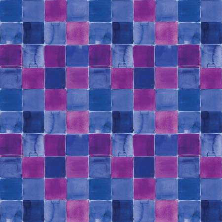 Prismatics - Watercolor Squares Indigo Multi