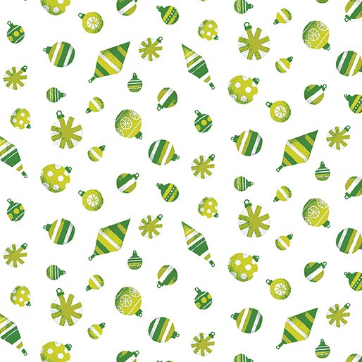 Meowy Christmas - Fa La La Ornaments Green/White