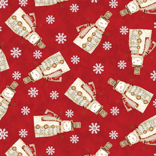 White Christmas - Musical Snowman Red