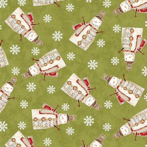White Christmas - Musical Snowman Green