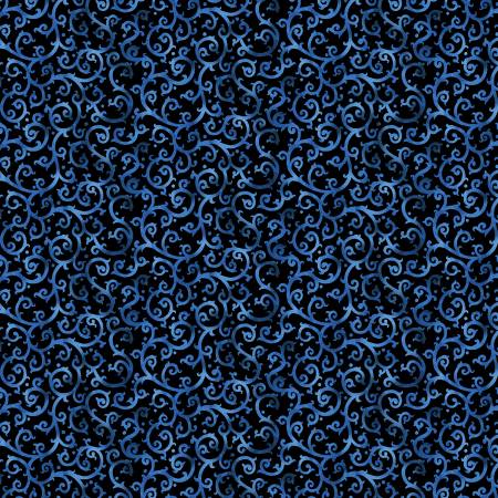 Christmas Spirit - Blue/Black Scrolling Splendor