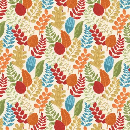 Hello Pumpkin - Dark Cream/Multi Dancing Leaves