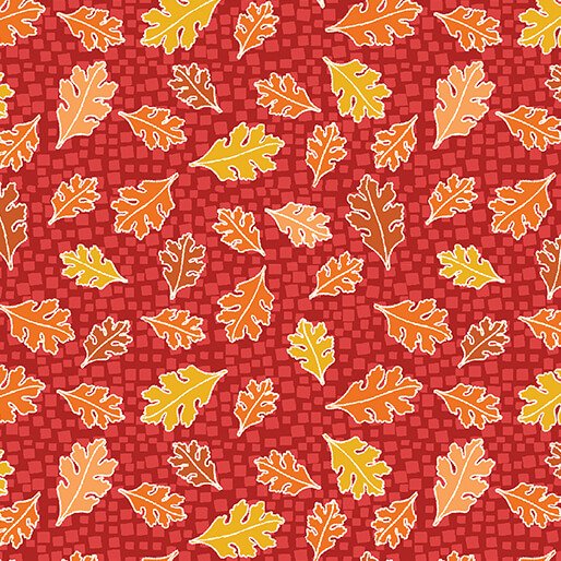 Hello Pumpkin - Mosaic Leaves Red