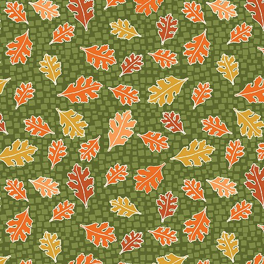 Hello Pumpkin - Mosaic Leaves Green