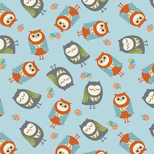 Hello Pumpkin - Owl Family Light Blue