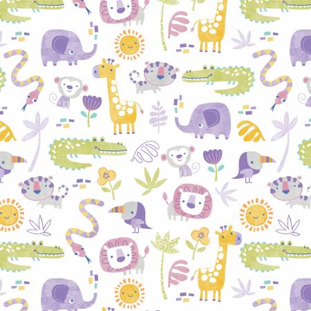 Chalk Baby Flannel - Jungle Toss Purple/Multi Flannel