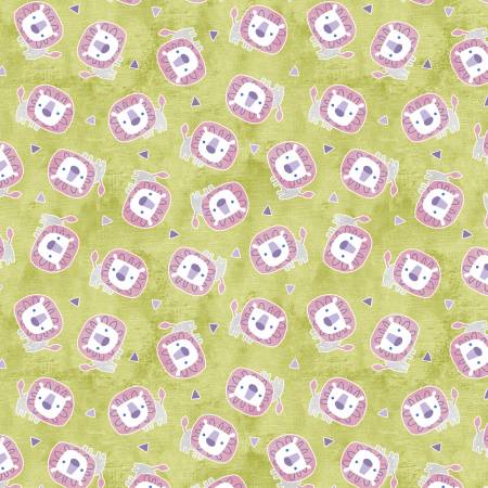 Chalk Baby Flannel - Lion and Triangles Lime Flannel