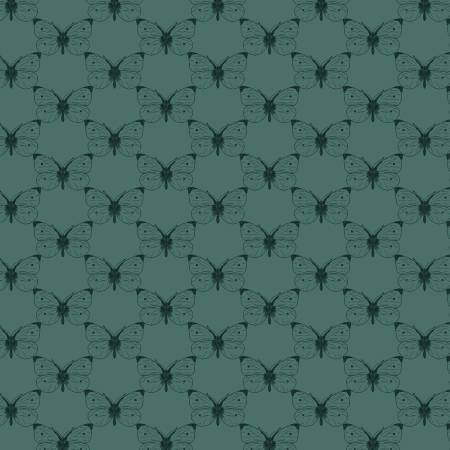 Bee Haven - Etched Cabbage Butterfly Teal