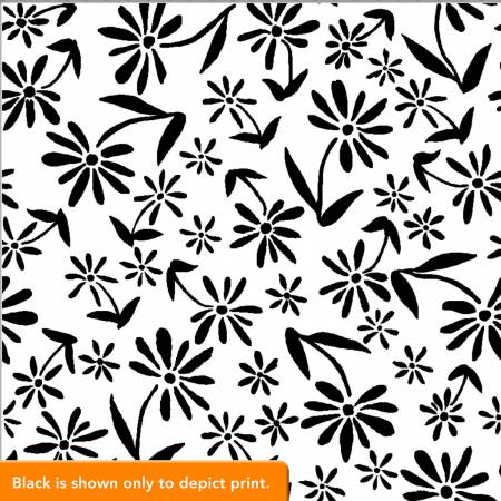 Simplicity Daisys White on White 118" Wide Backing