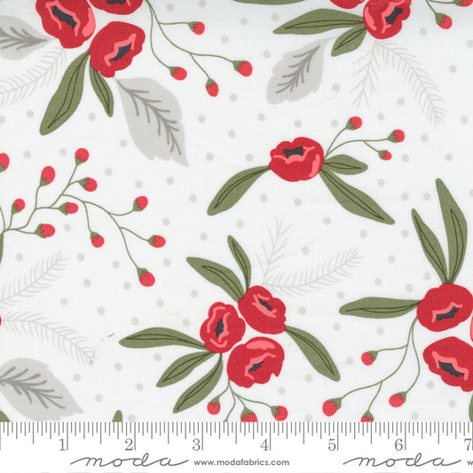Christmas Morning by Moda - Snow with Red Berries