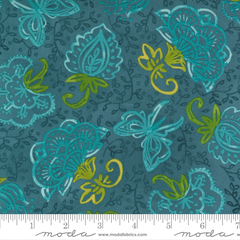 Carolina Lilies Teal by Moda