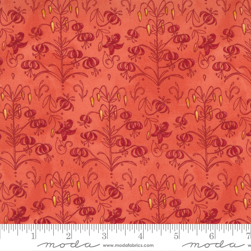 Carolina Lilies Coral by Moda