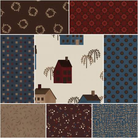 Huckleberry Saltbox - 1 Yard Bundle Oatmeal, 8 Pcs.