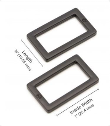 Two - 1" Flat Rectangle Rings