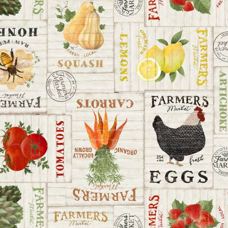 Locally Grown - Cream Market Signs