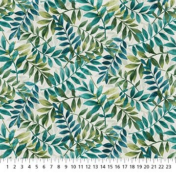 Passion by Northcott - Cream Leaf Toss
