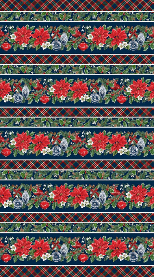 Christmas Traditions Navy Multi Stripe 24546-49