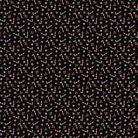 Santa's Tree Farm - Candy Cane Black Multi 24734-99