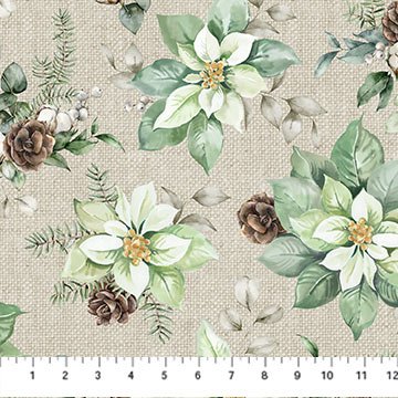 White Linen Christmas - White Multi 25428-12