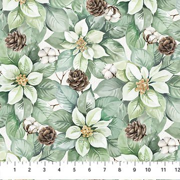 White Linen Christmas - White Multi 25429-10