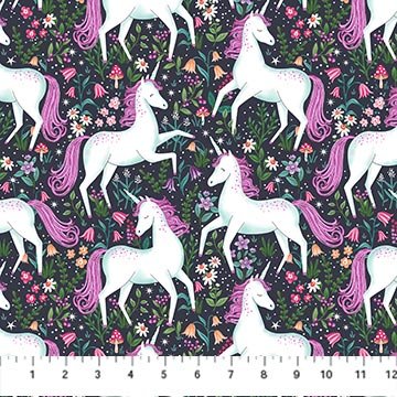 Unicorn Dreams Charcoal Large Unicorns