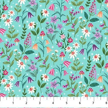 Unicorn Dreams Turquoise Packed Flowers