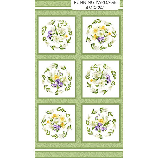 Spring Awakening - White Multi Blocks Panel (24" x 43")