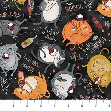Whiskers & Wine - Cats Black
