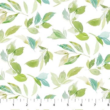 Sweet Surrender - White Green Leaf Toss