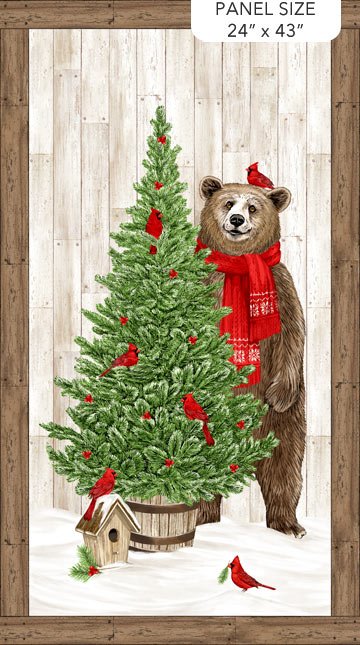 Beary Merry Christmas - Panel 24" (White Multi)
