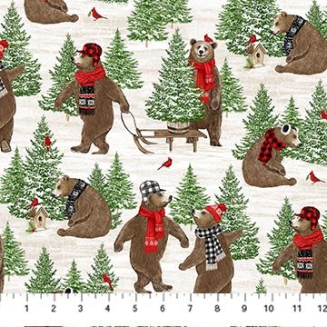 Beary Merry Christmas - Forest Bears (Multi White)