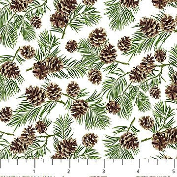 Beary Merry Christmas - Pine Cones (White Multi)