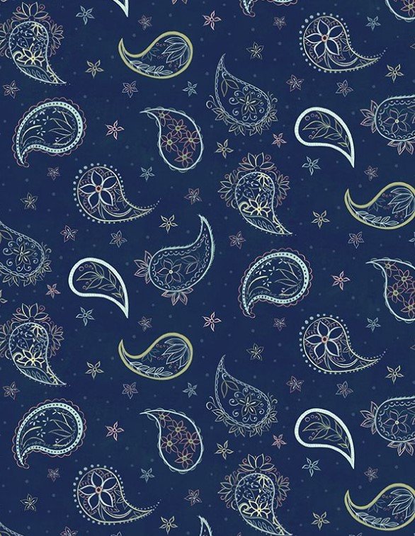 Blissful - Paisley Contour Navy - 3017-27648-473