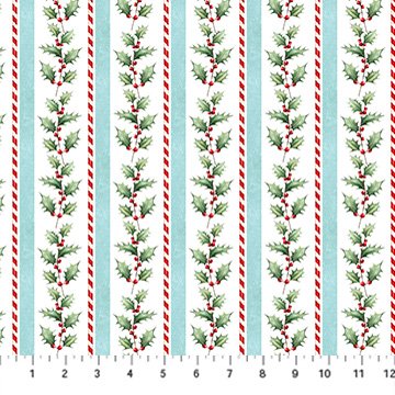 Holly Jolly - Holly Stripe White Multi