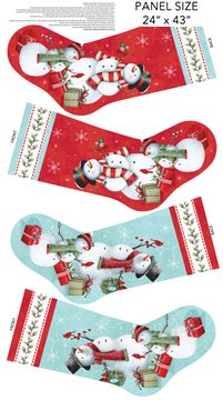 Holly Jolly - Stocking Panel White Multi (24" Panel)