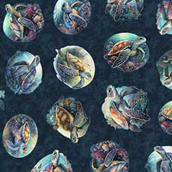 Endless Blues - Sea Turtle Circle Vignette